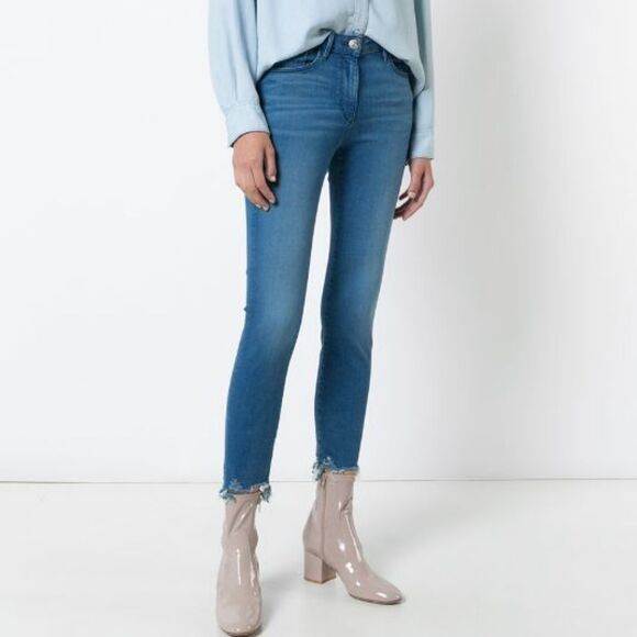 3X1 NYC Mid Rise Skinny Crop Jeans - Picture 1 of 8